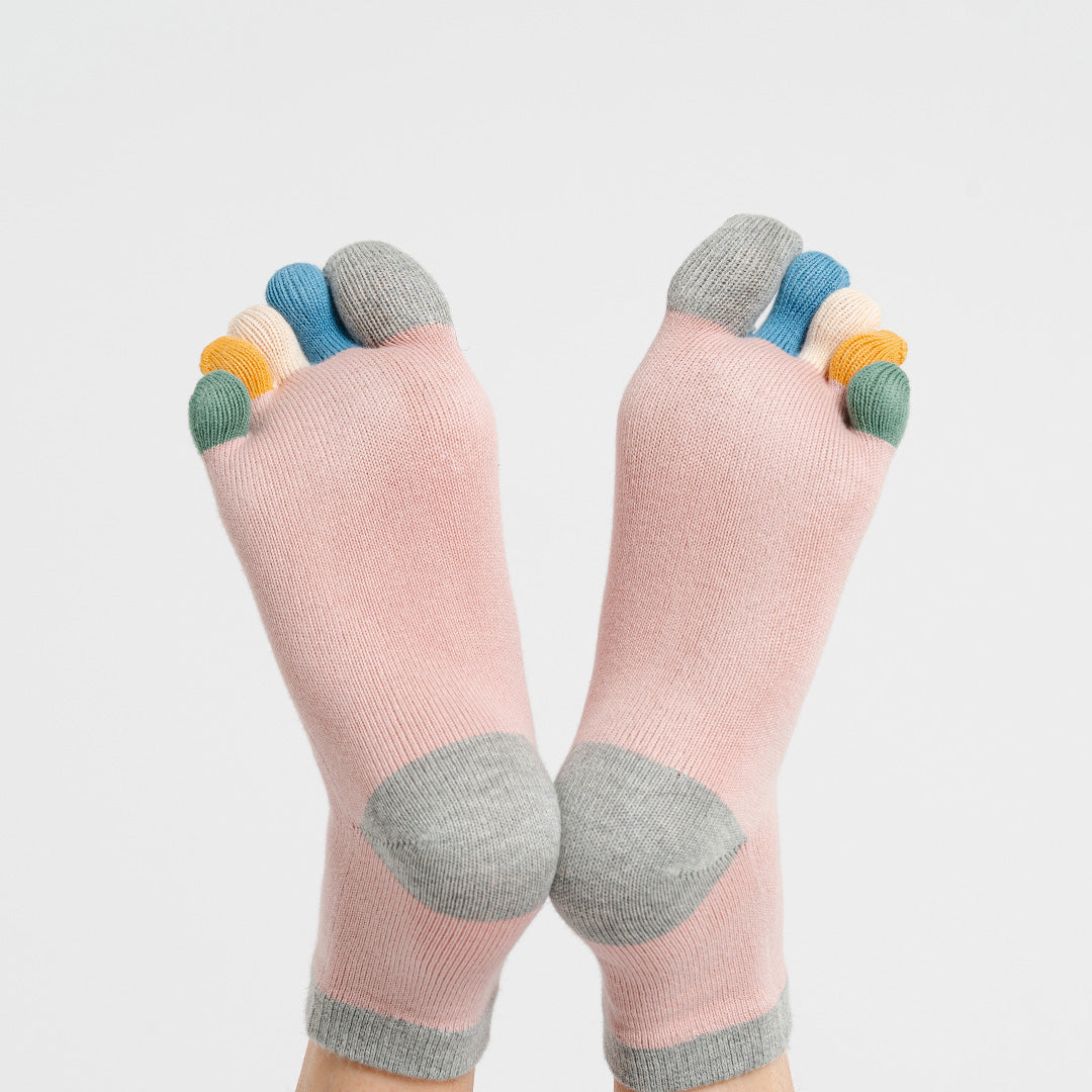 osmanthus Fuzzy Toe Socks - Colorful Women Toe Socks Cotton Comfy