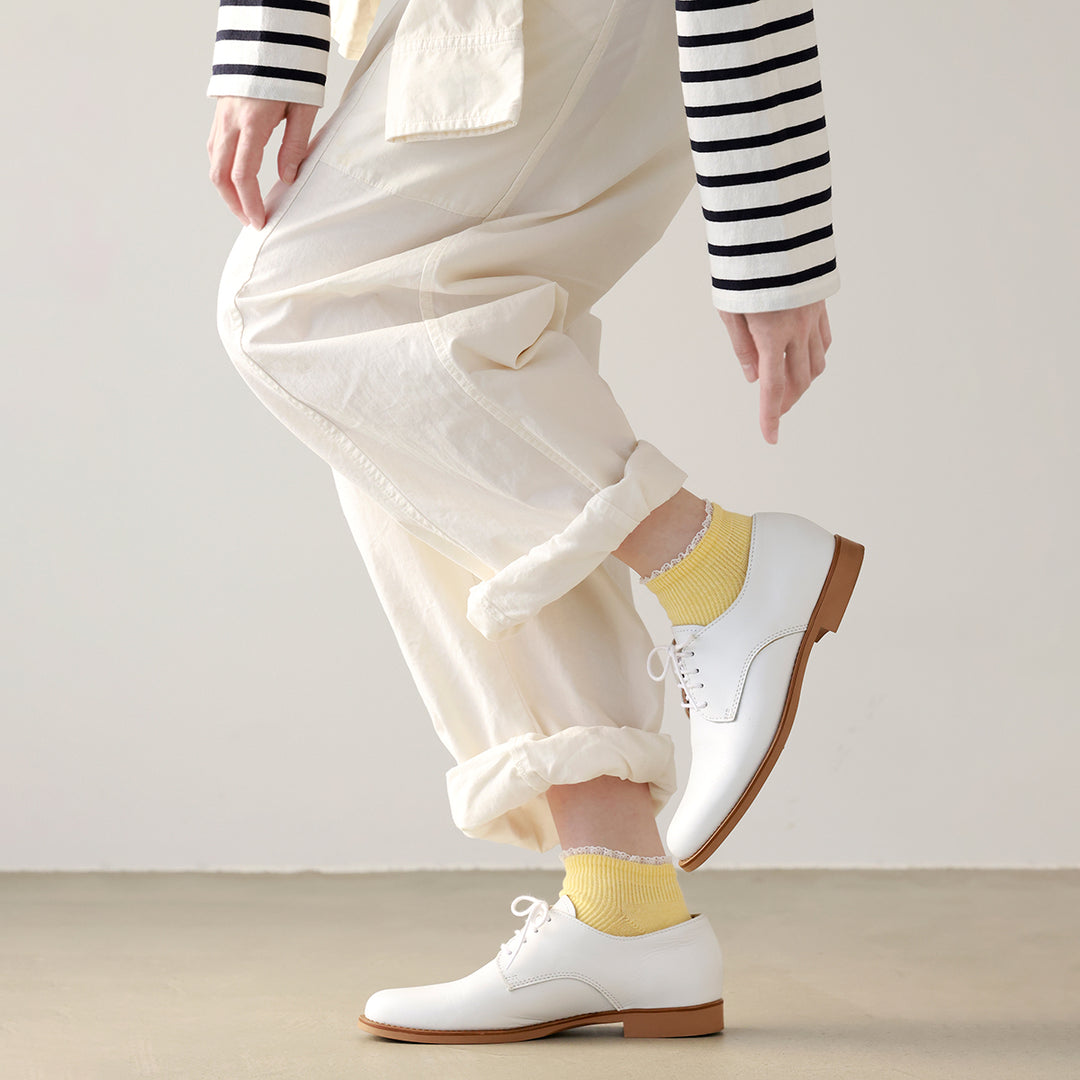 011120134 White Frill Rib Trainer Socks