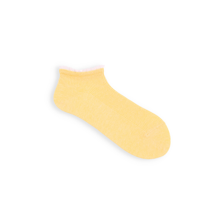 011120134 White Frill Rib Trainer Socks