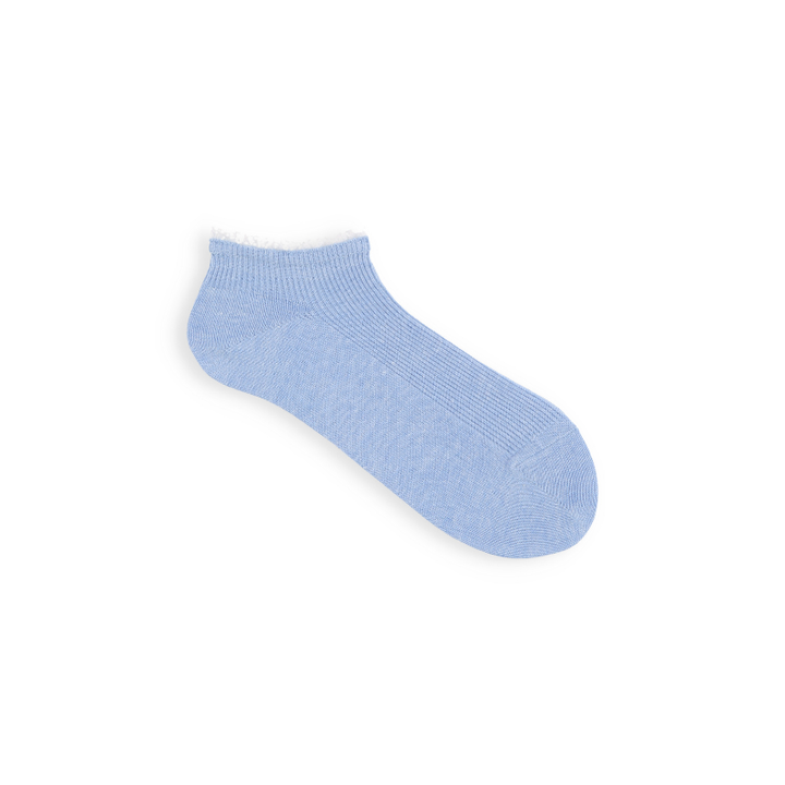 011120134 White Frill Rib Trainer Socks