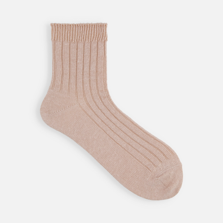 011130575 Linen Wide Rib Low Crew Socks
