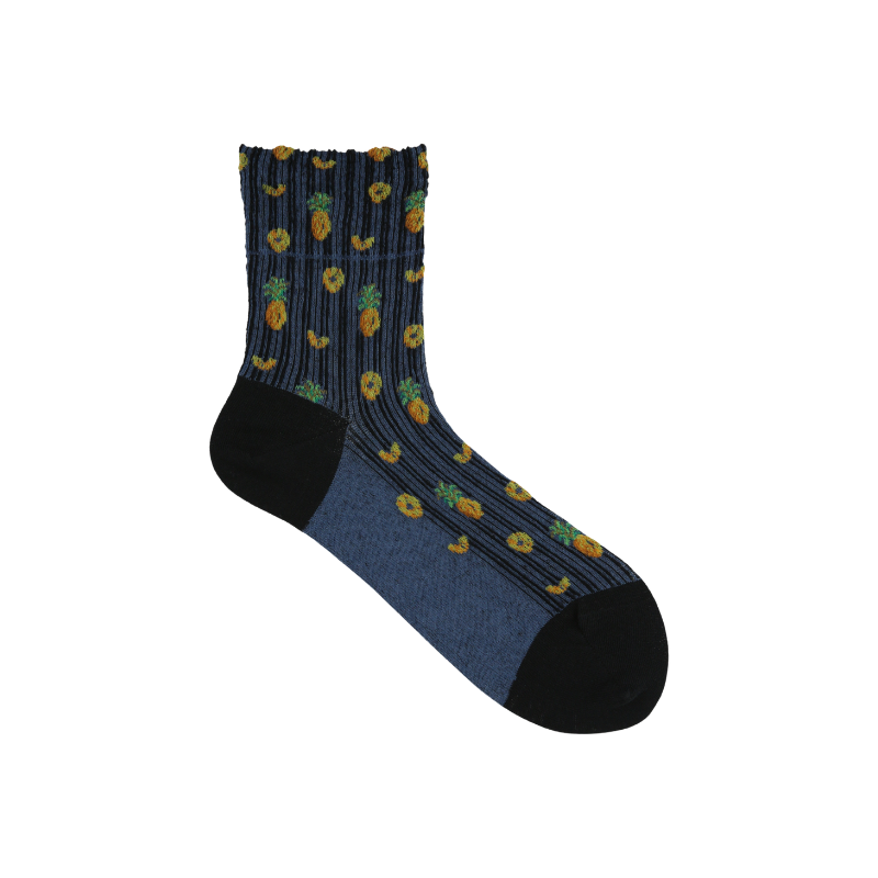 011132038 Pineapple Tulle Low Crew Socks