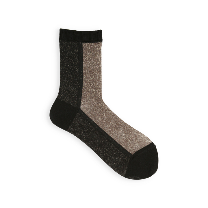 011132593 Sparkly Panel Bicolour Low Crew Socks