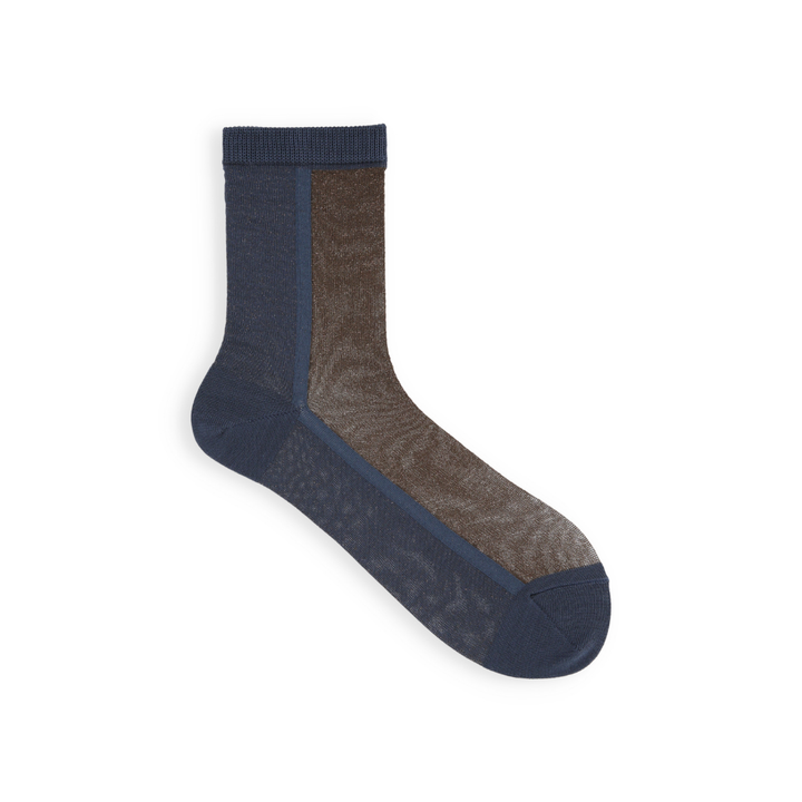 011132593 Sparkly Panel Bicolour Low Crew Socks