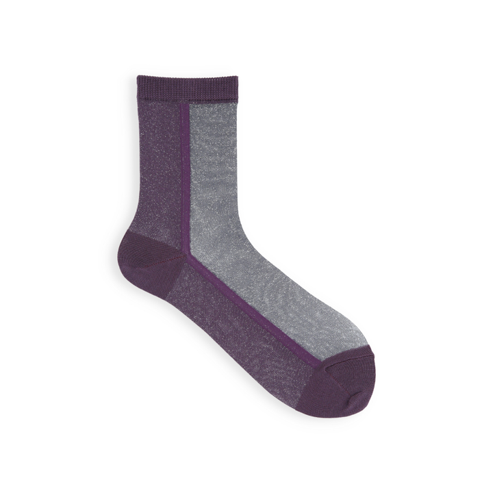 011132593 Sparkly Panel Bicolour Low Crew Socks