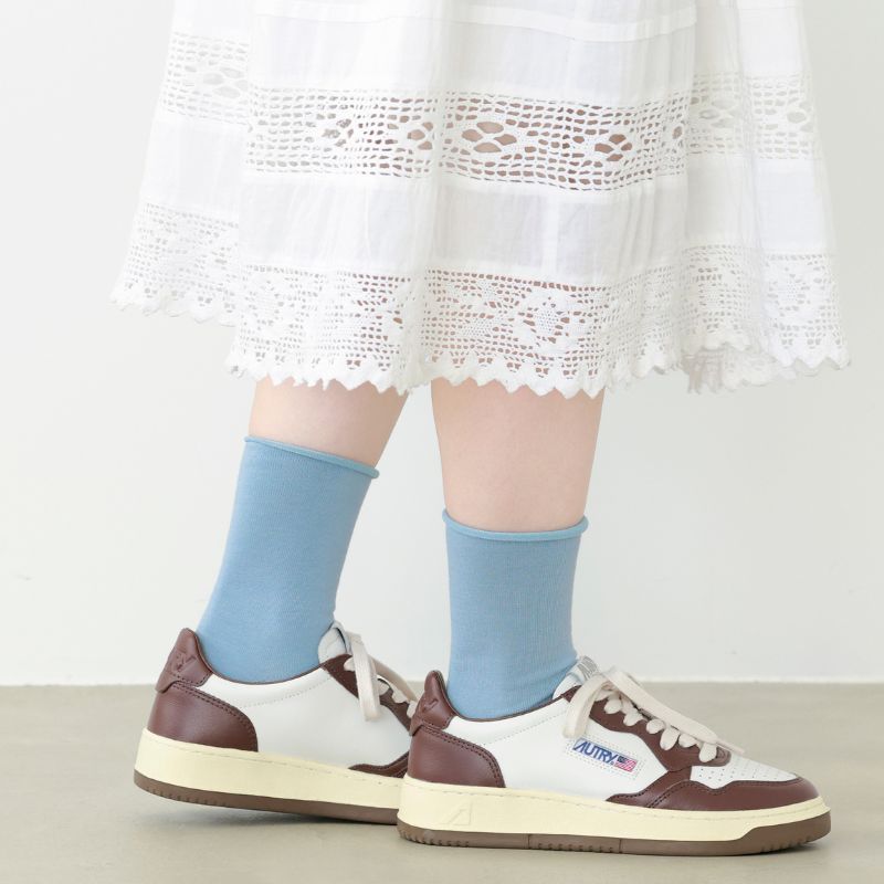 011132648 Roll Top Plain Ankle Socks