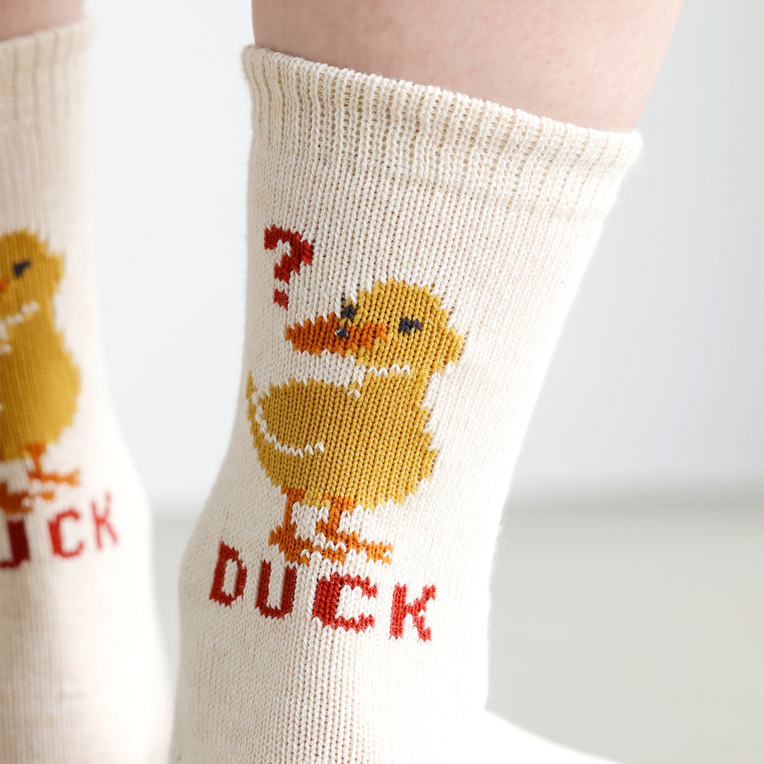 011132709 Duck Pattern Low Crew Socks