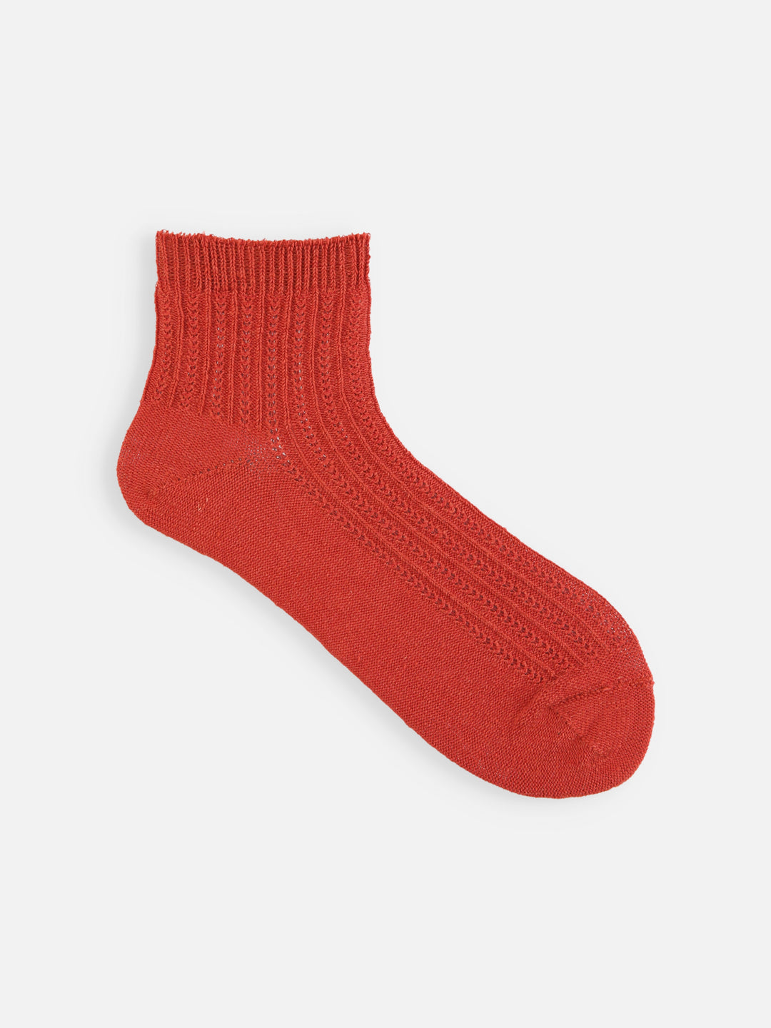 011132835 Linen Smocking Stripe Ankle Socks
