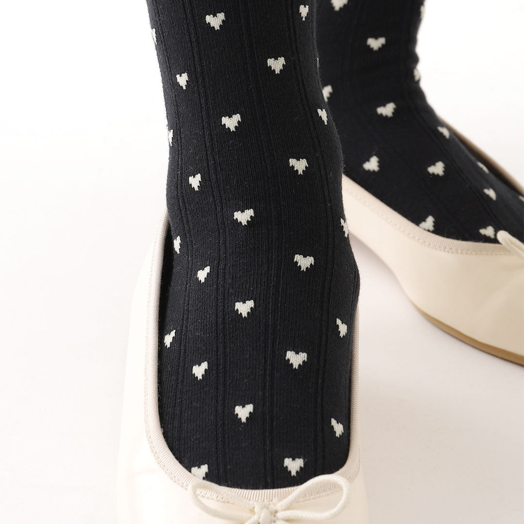 Small Hearts Rib Low Crew Socks Info