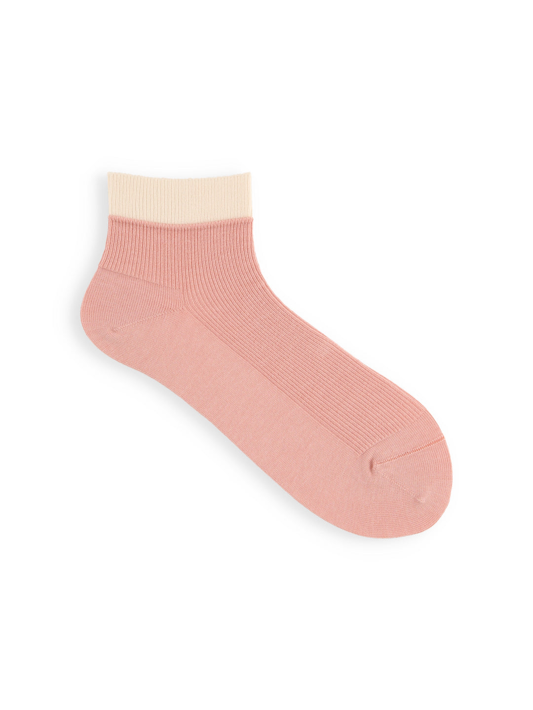 011132851 Fine Rib Bicolore Trim Short Socks