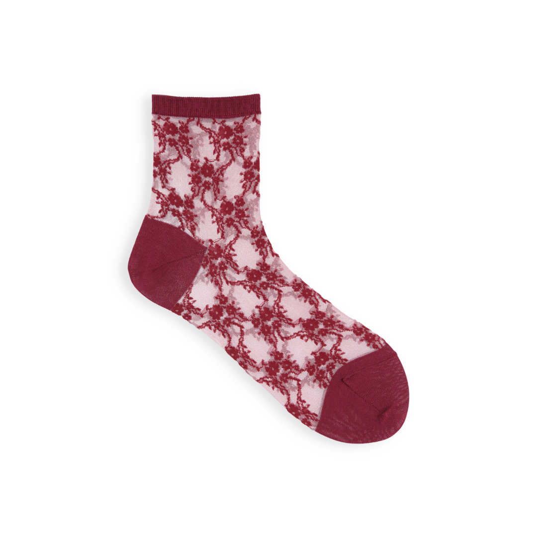011132969 Fantasy Floral Sheer Ankle Socks