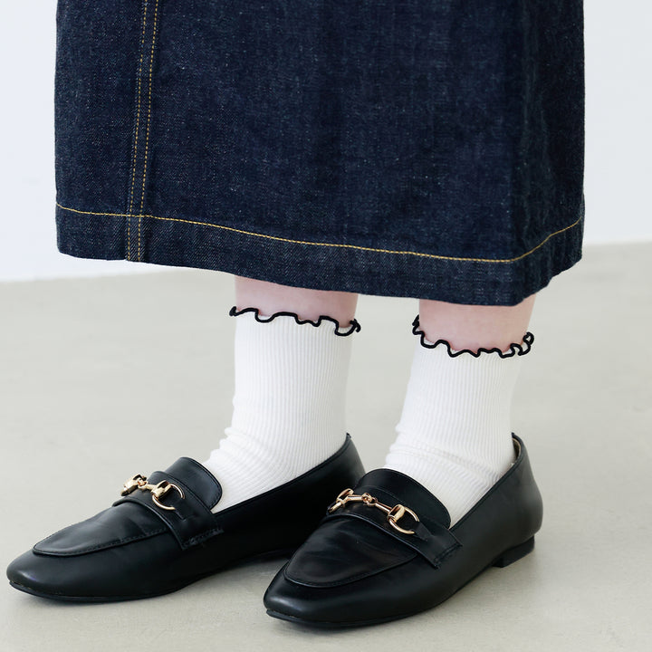 011132970 Top Merrow Fine Ribbed Low Crew Socks S