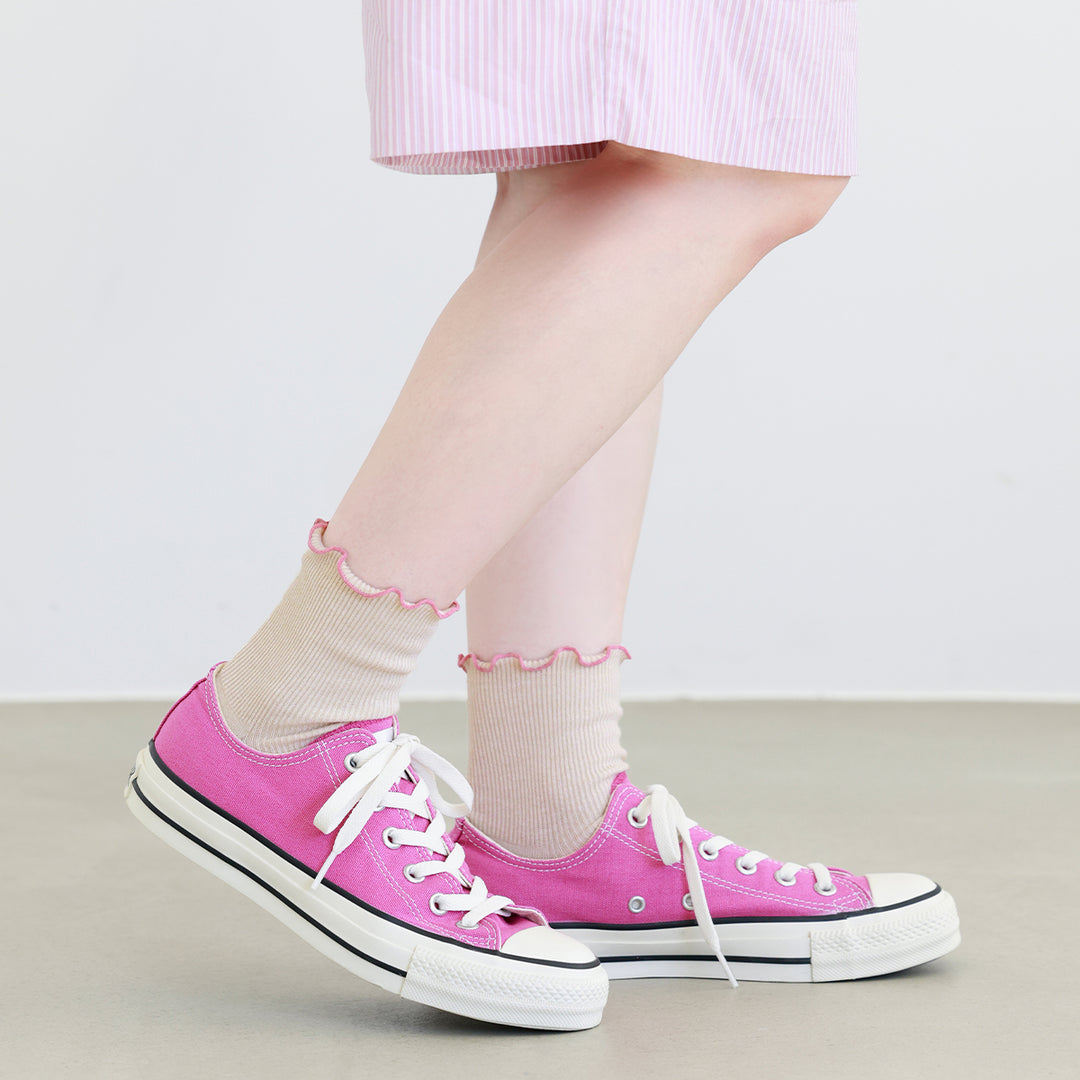 011132970 Top Merrow Fine Ribbed Low Crew Socks S