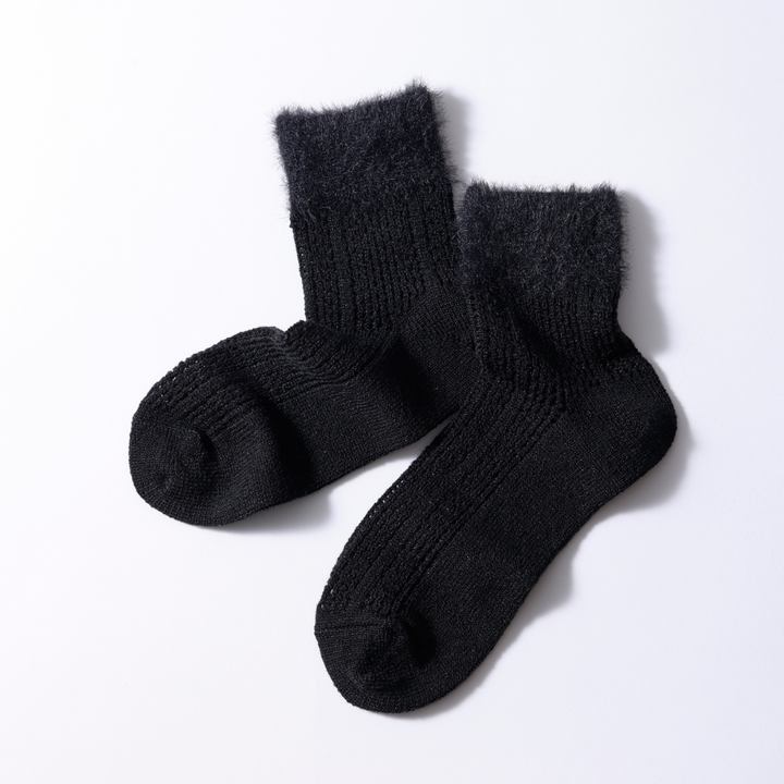 011133123 Sparkling Fuzzy Cuff Low Crew Socks