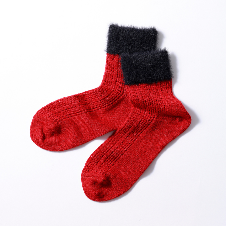 011133123 Sparkling Fuzzy Cuff Low Crew Socks