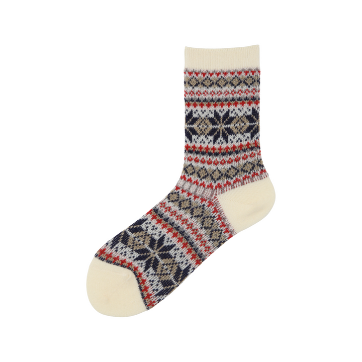 011141153 Lambswool Snowflake Low Crew Socks