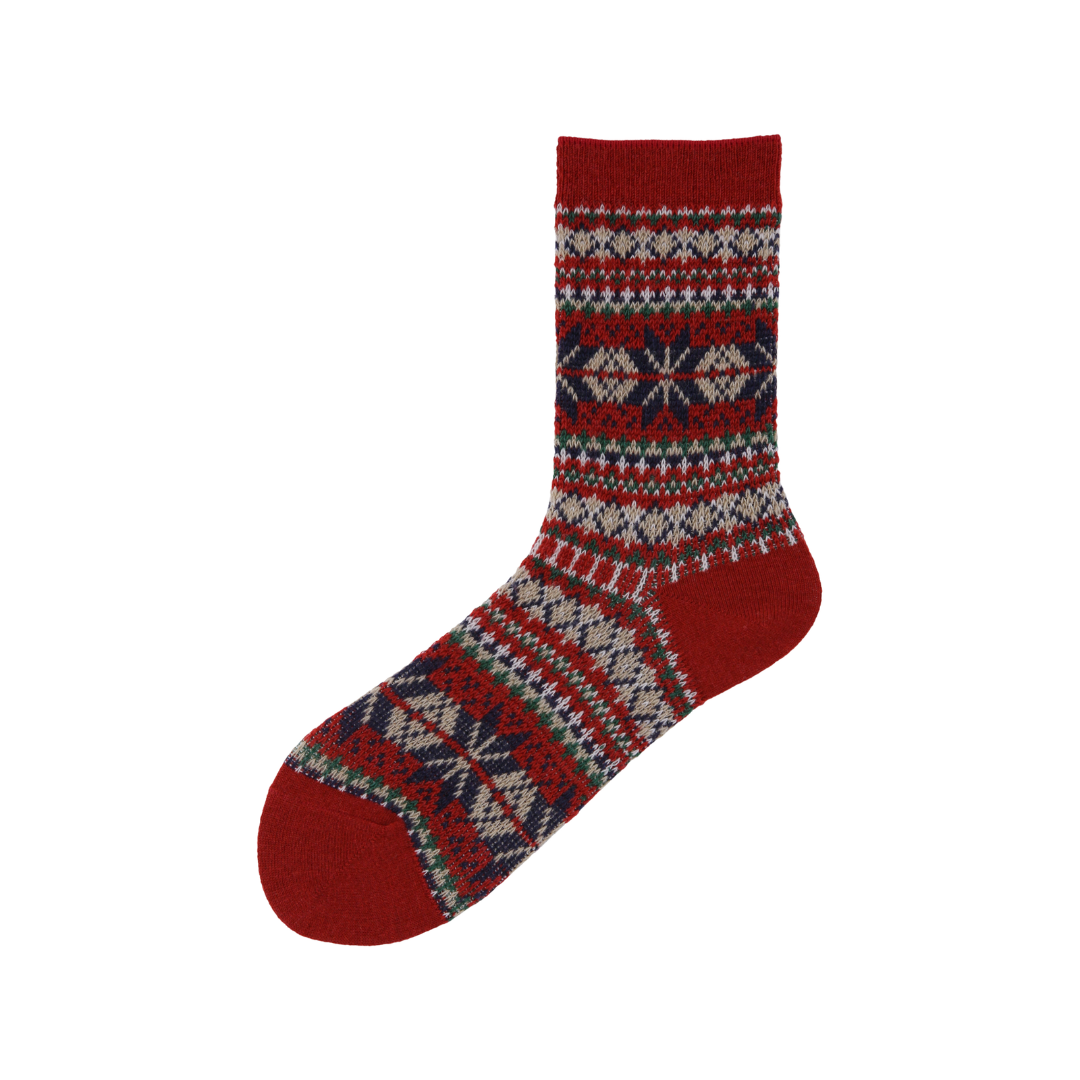 011141153 Lambswool Snowflake Low Crew Socks