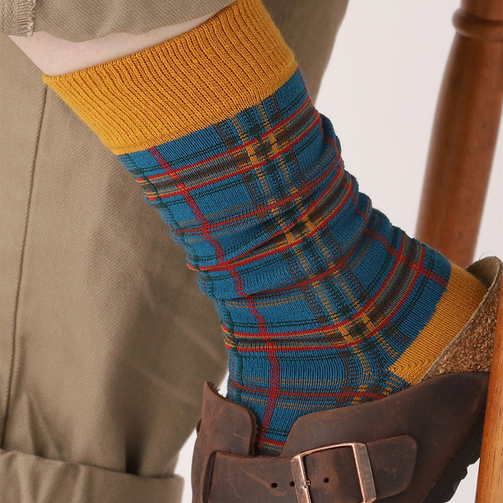  Holiday Tartan Check Crew Socks