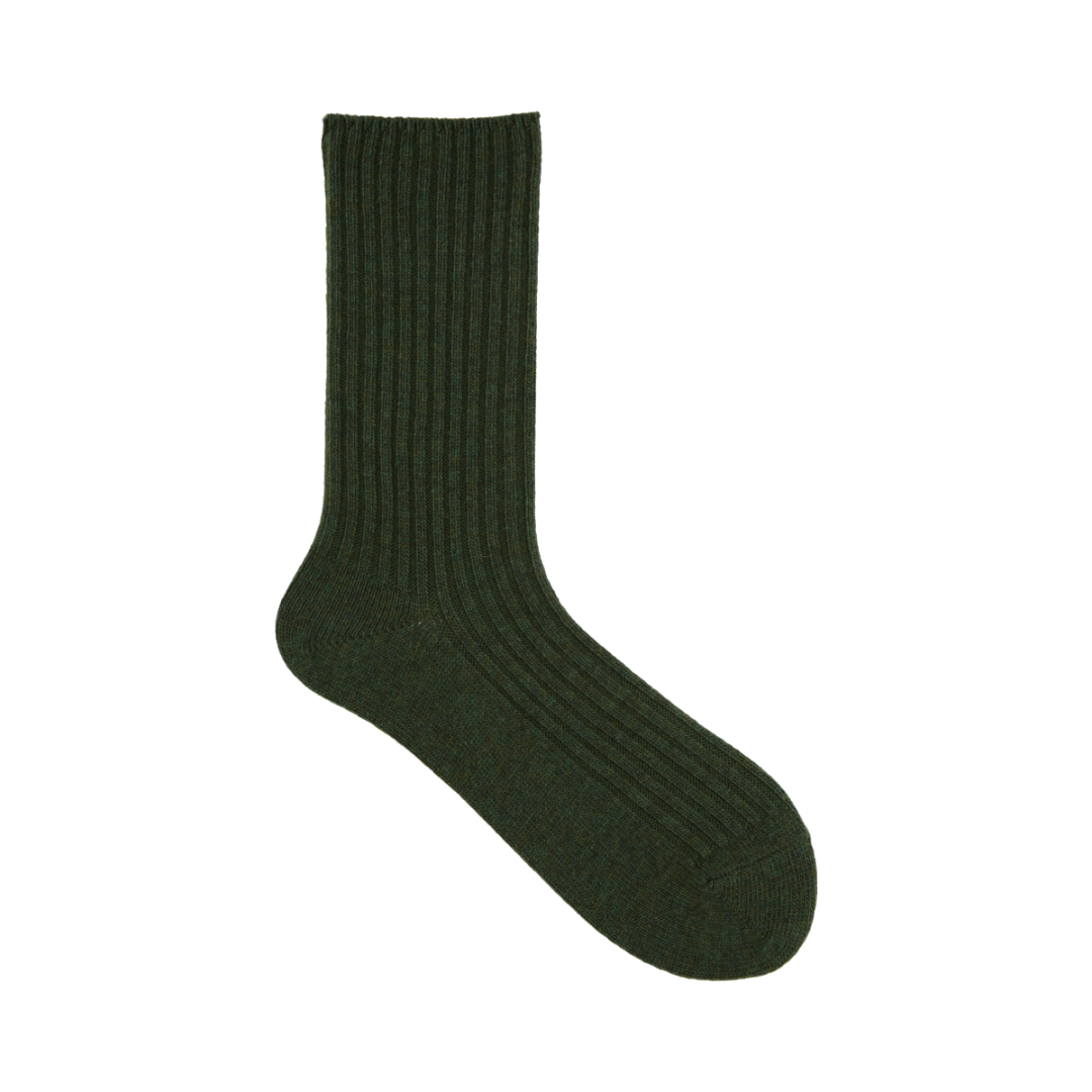 011141349 Wool/Cashmere Classic Ribbed Crew Socks