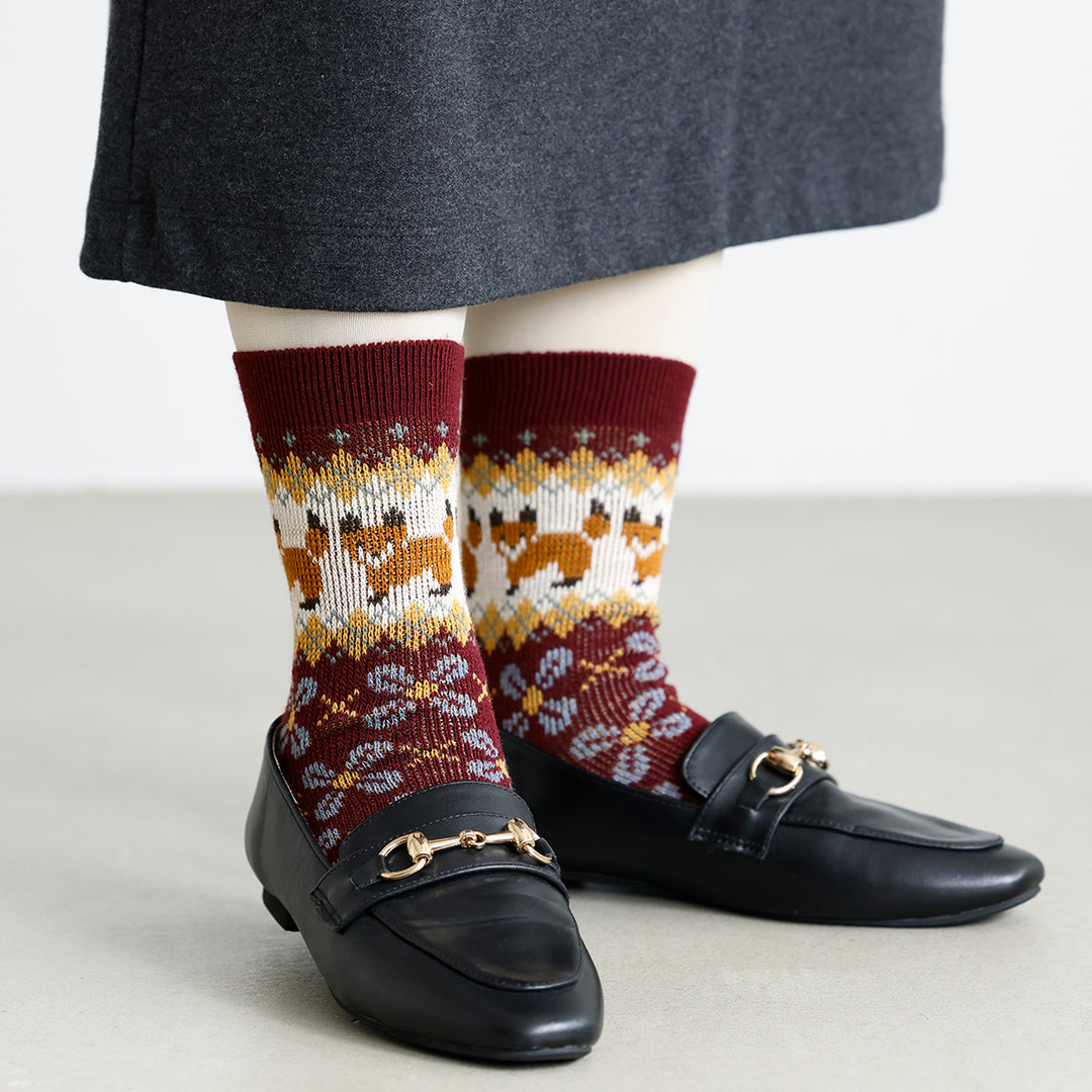 011141478 Fox & Argyle Jacquard Crew Socks