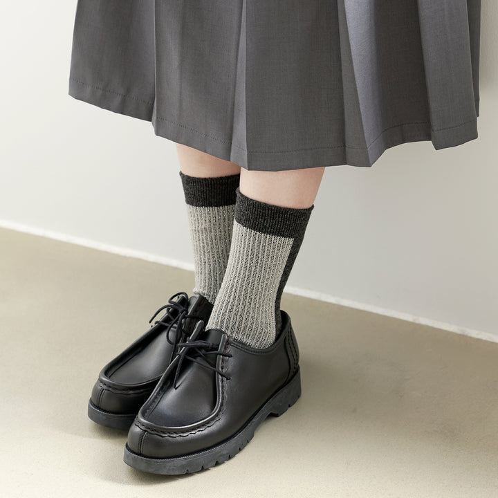 011141533 Jacquard Lamé Bicolour Rib Crew Socks