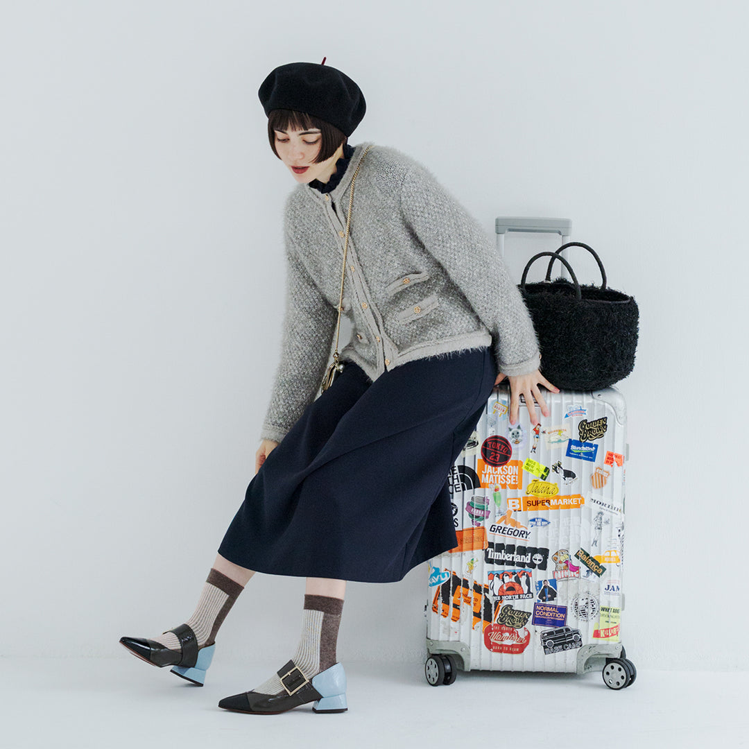 011141533 Jacquard Lamé Bicolour Rib Crew Socks