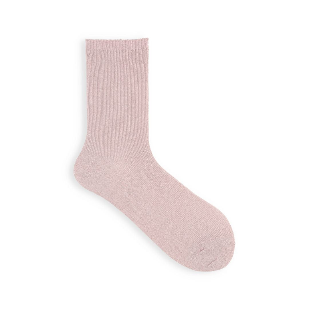 011141550 Glitter Fine Rib Crew Socks