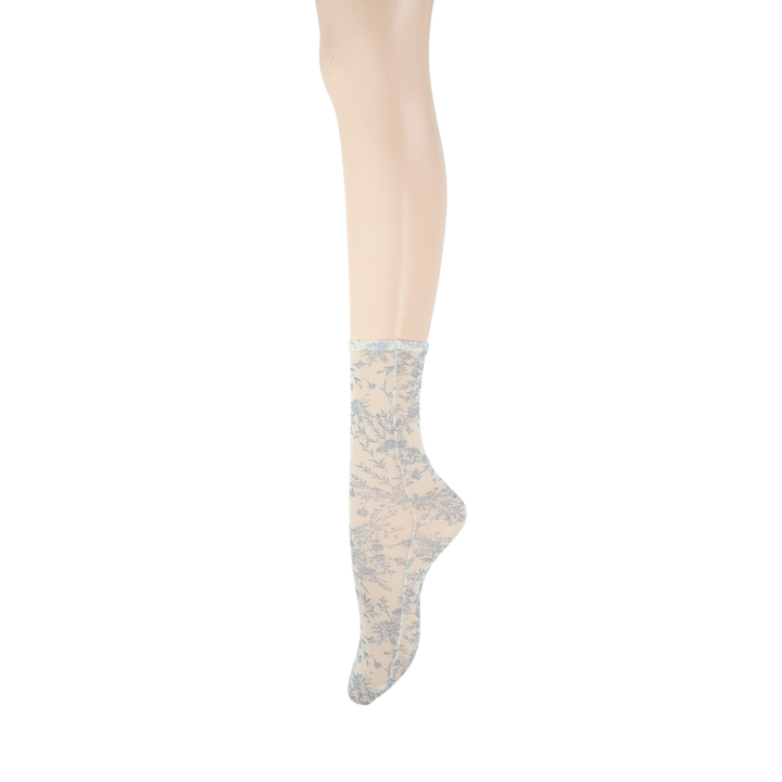 011141590 Flower Vine Sheer Crew Socks