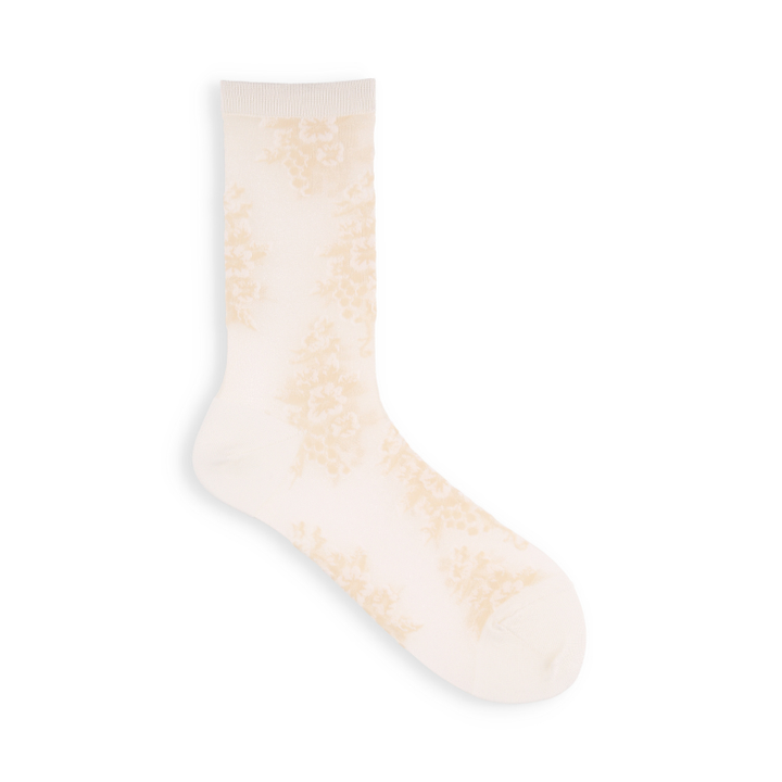 011141594 Sheer Vine Pattern Crew Socks