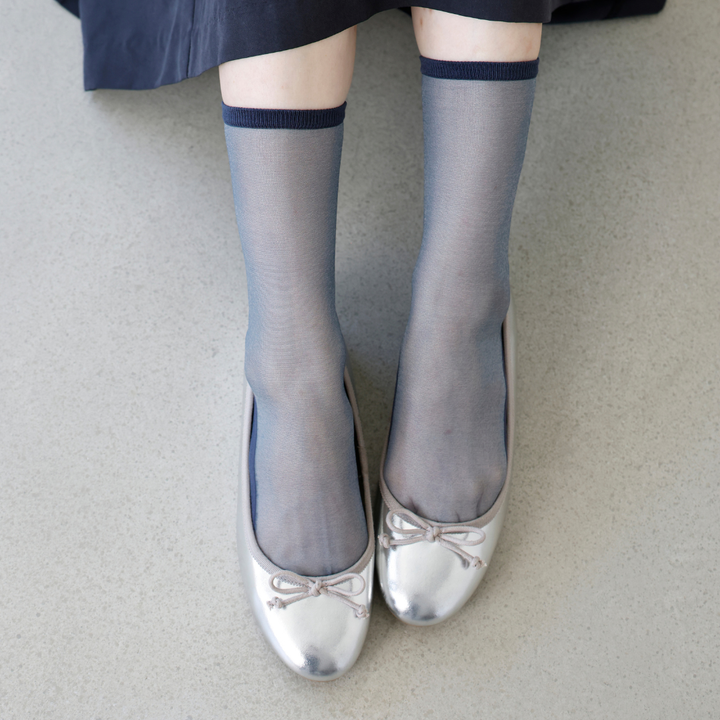 011141627 Cotton Sole Sheer Crew Socks