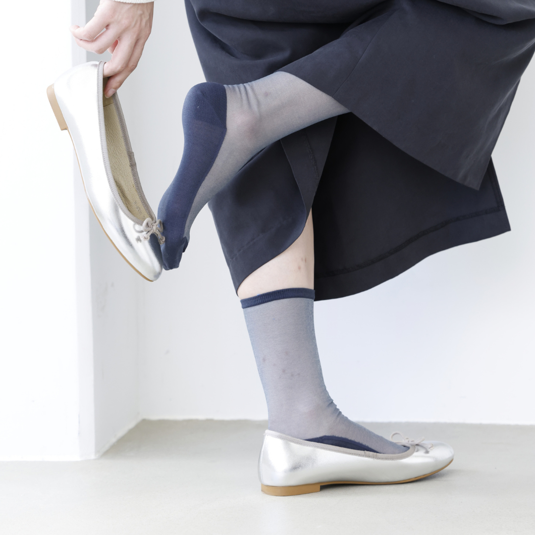 011141627 Cotton Sole Sheer Crew Socks