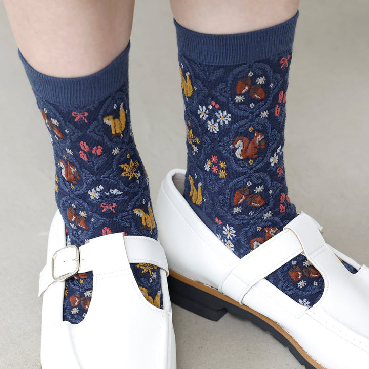 011141694 Wool Blend Autumn Animal Float Socks