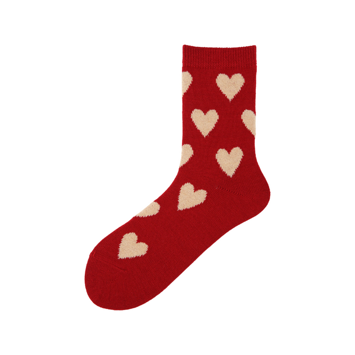 011142810 Wool Mixed Heart Low Crew Socks