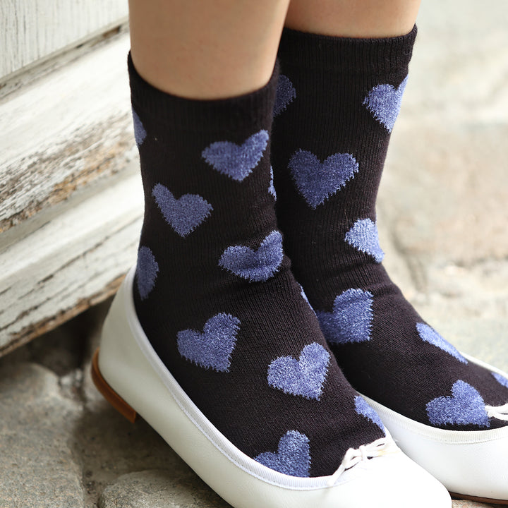 011142810 Wool Mixed Heart Low Crew Socks