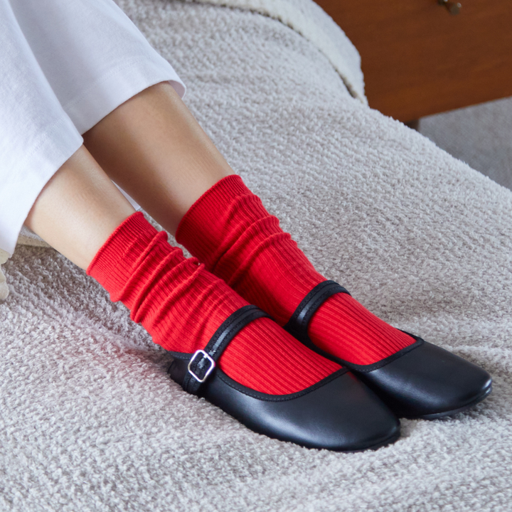 011144590 Classic Ribbed Plain Crew Socks S