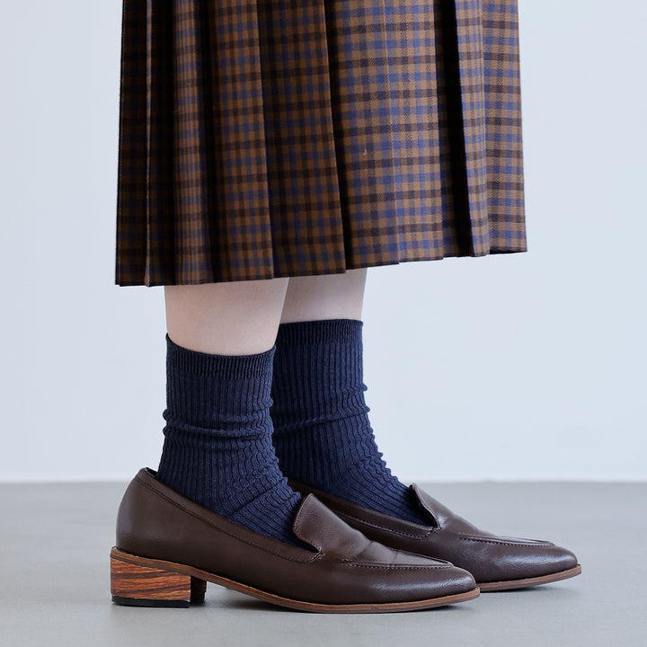 011144590 Classic Ribbed Plain Crew Socks S