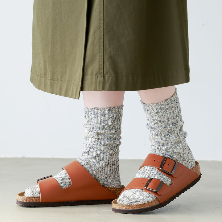 011150142 Cotton Slub Yarn Mixed Colour Loose Socks