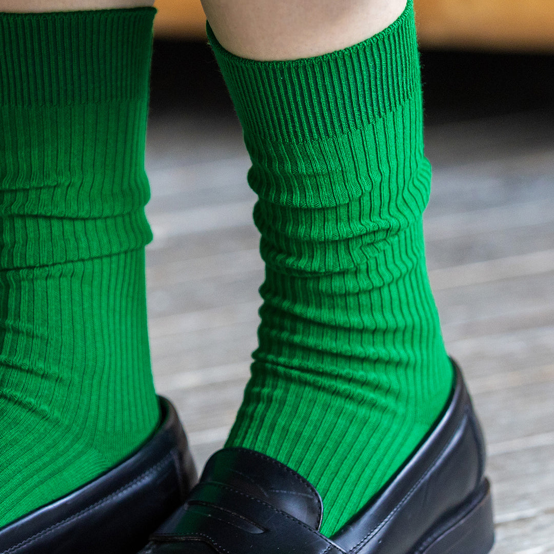 011154590 Classic Ribbed Plain Three-Quarter Socks