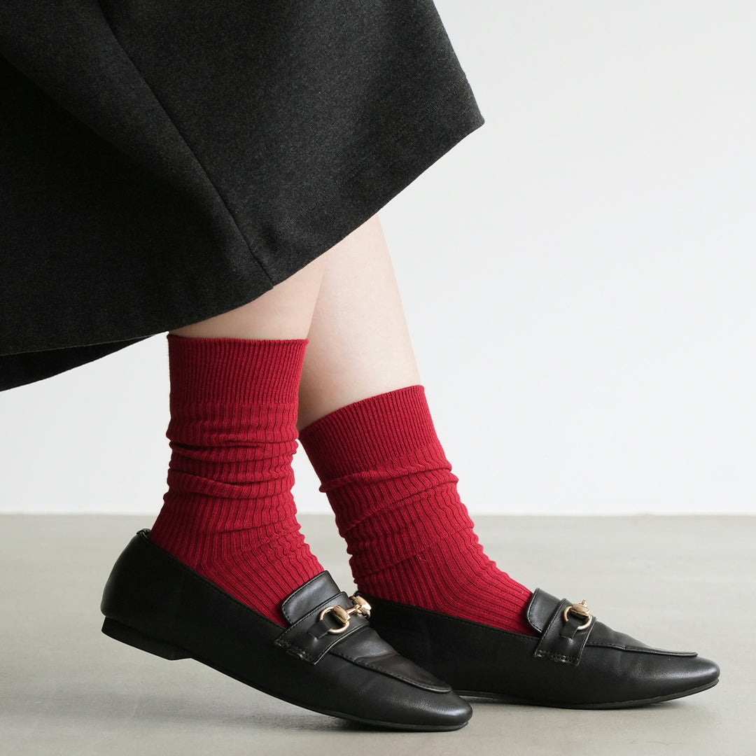 011154590 Classic Ribbed Plain Three-Quarter Socks