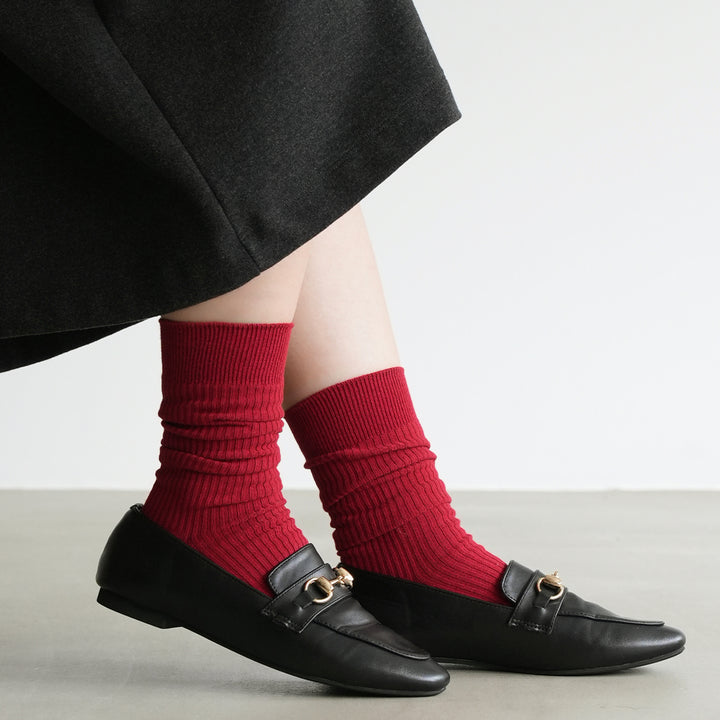 011154590 Classic Ribbed Plain Three-Quarter Socks