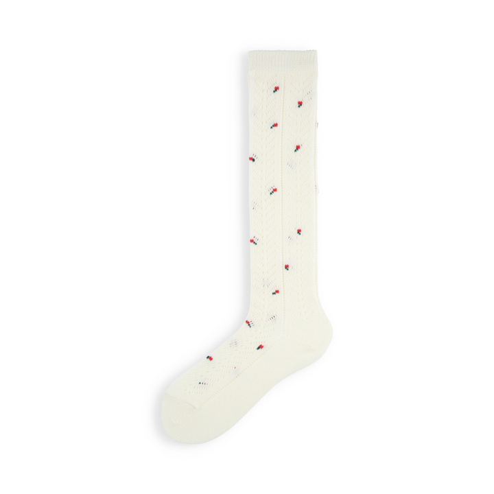 011160108 Small Flowers Irmack Knit High-Cut Socks
