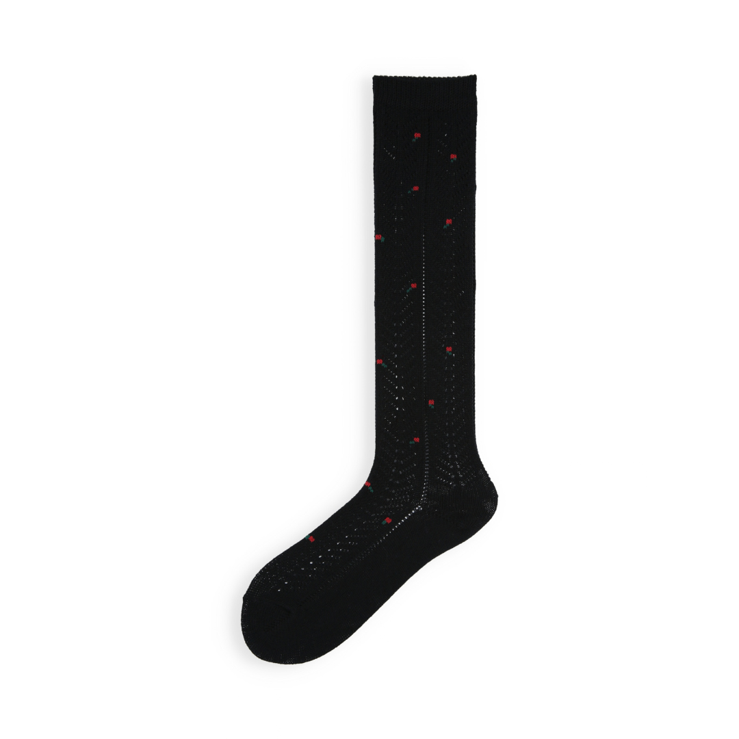011160108 Small Flowers Irmack Knit High-Cut Socks