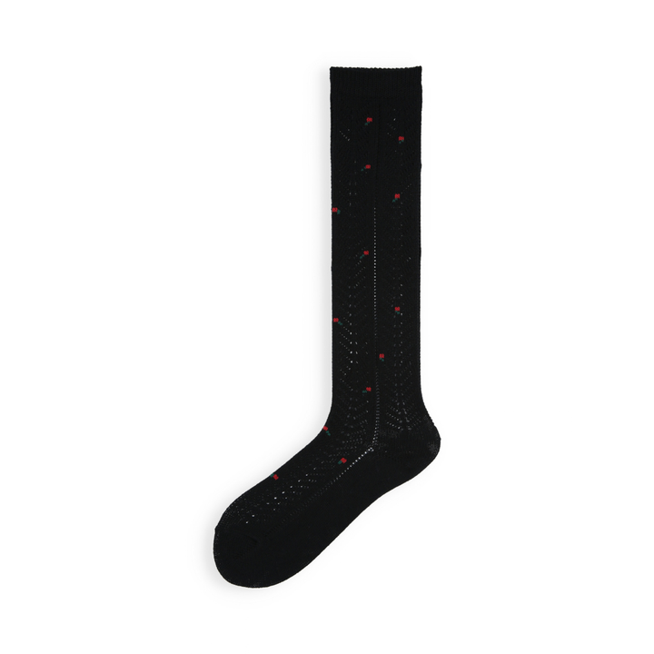 011160108 Small Flowers Irmack Knit High-Cut Socks