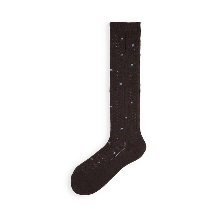 011160108 Small Flowers Irmack Knit High-Cut Socks