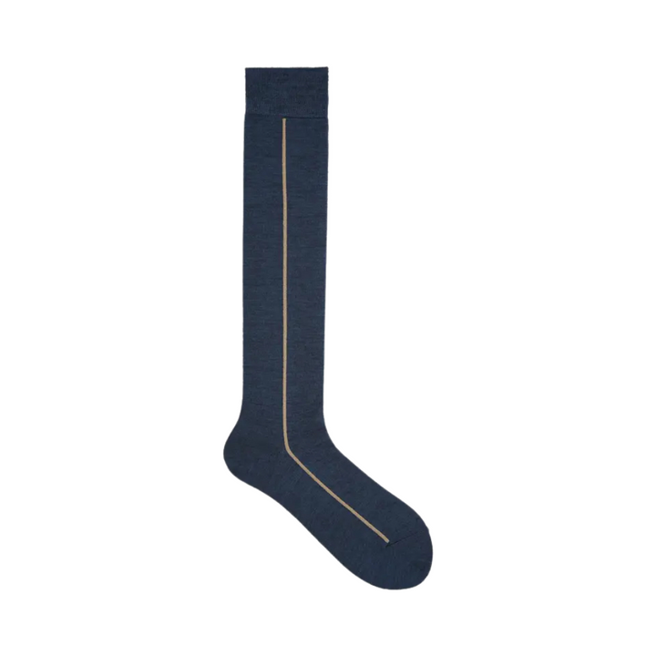 011170112 Merino Wool Glitter Line Knee High Socks