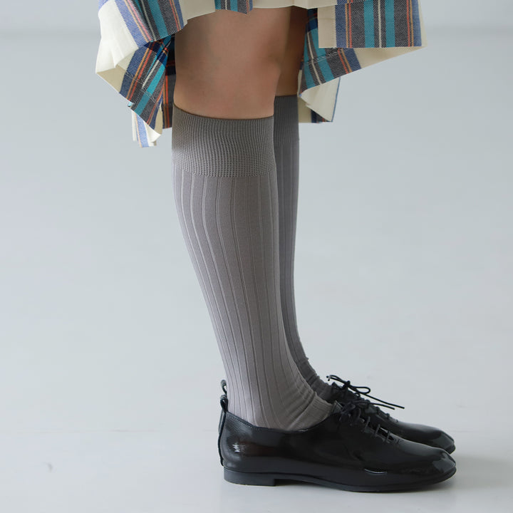 011170144 Fine Cotton Ribbed Knee High Socks