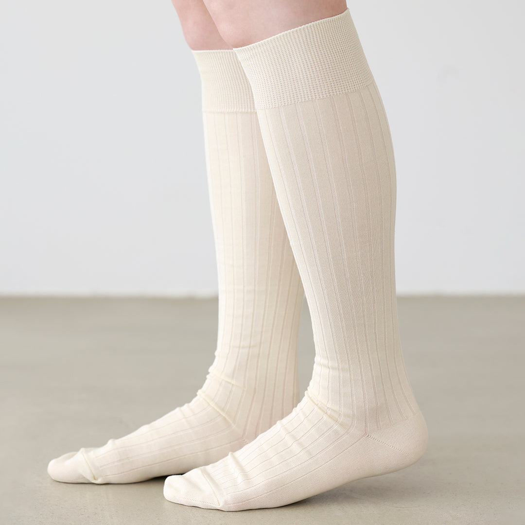 011170144 Fine Cotton Ribbed Knee High Socks