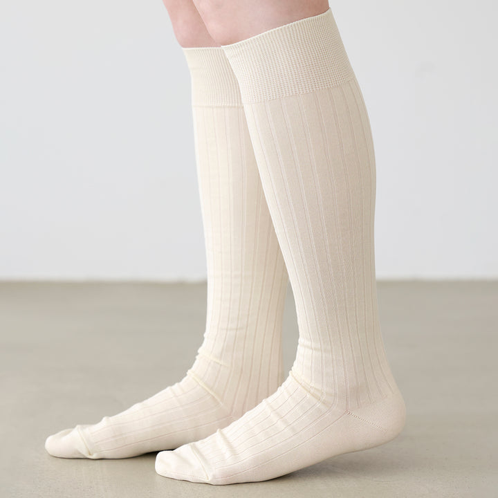 011170144 Fine Cotton Ribbed Knee High Socks