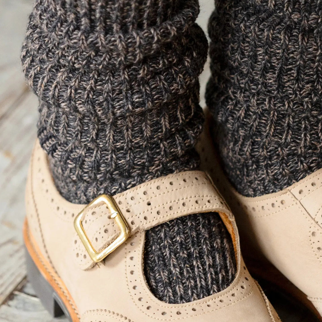 011170173 Wool Blend Heathered Rib Knee High Socks