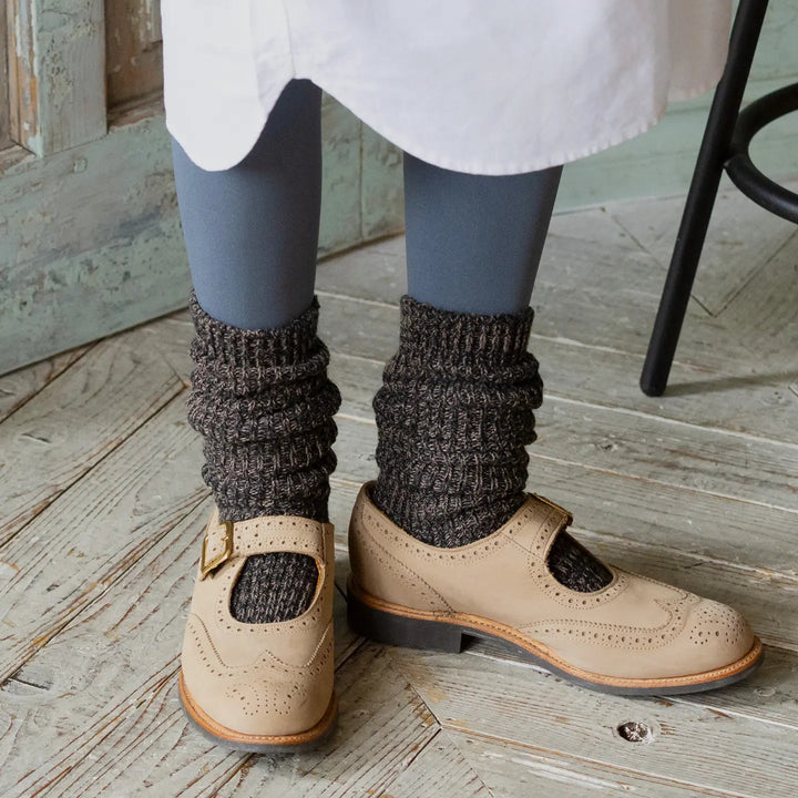 011170173 Wool Blend Heathered Rib Knee High Socks